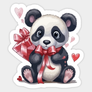 Cute Panda with gifts Sticker